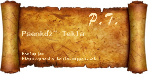 Psenkó Tekla névjegykártya