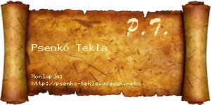 Psenkó Tekla névjegykártya